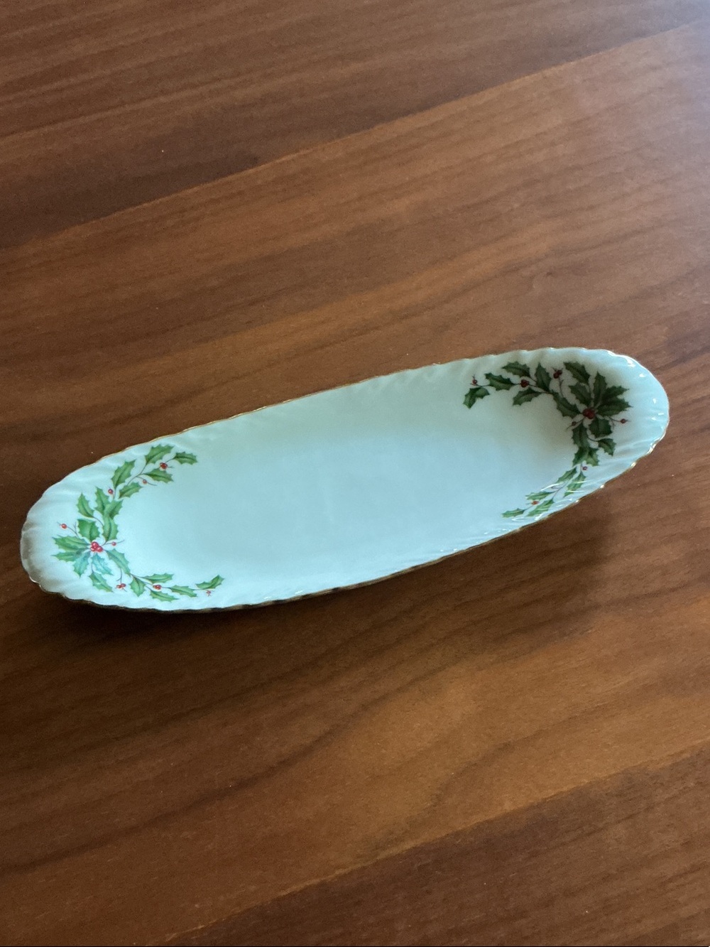Lenox Holiday butter/relish dish vintage made in USA